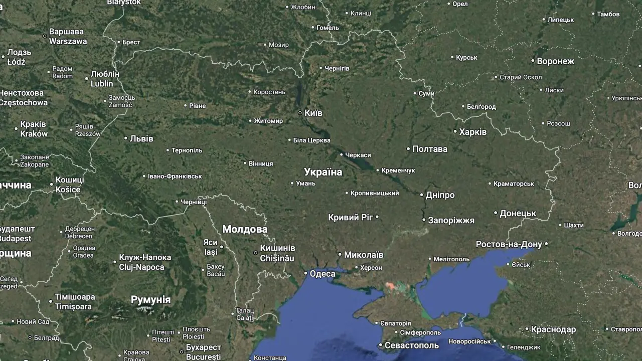Супутникова карта України