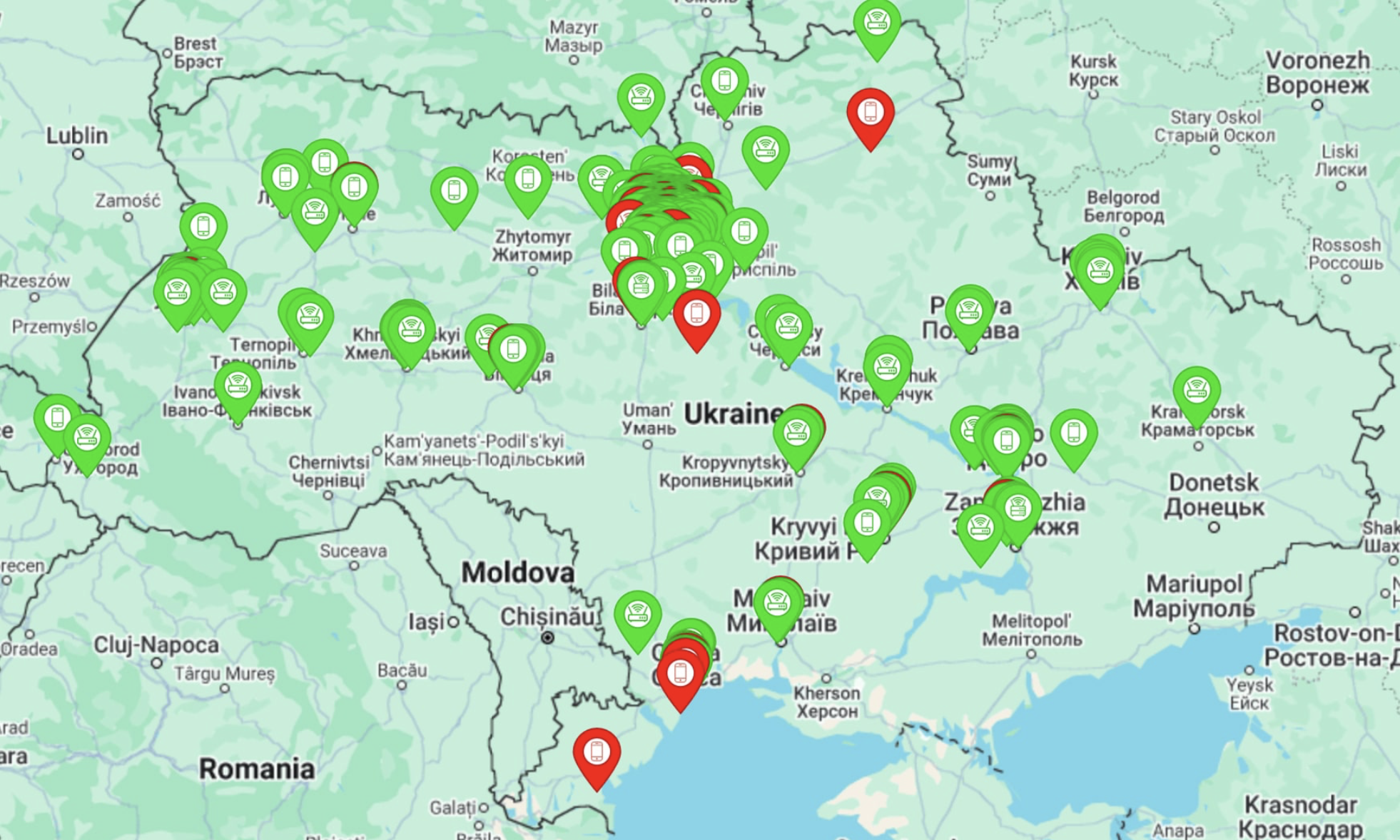 Супутникова карта України